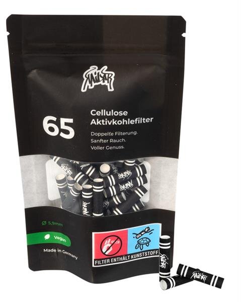 Kailar Cellulose Aktivkohlefilter 5,9 mm Schwarz 65 Stück