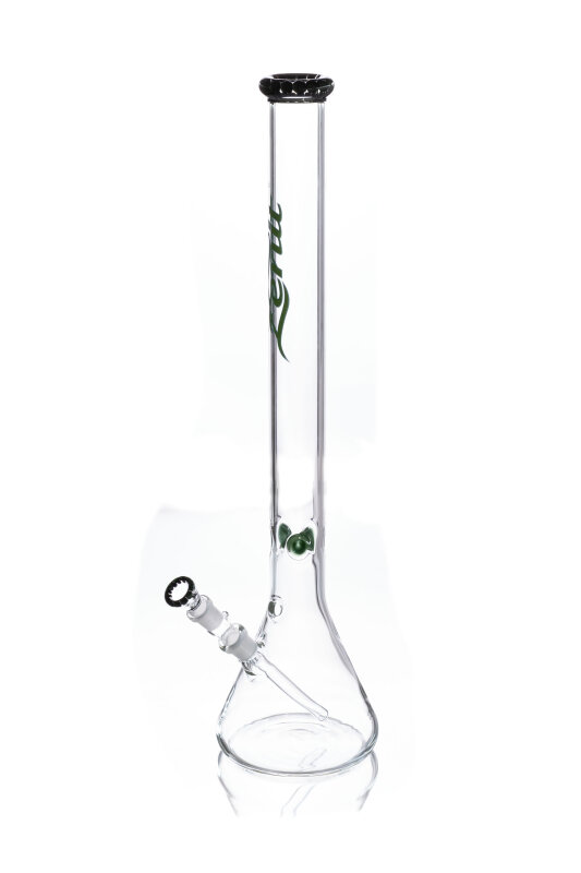 Zenit Bong Beaker Rasta 5mm mit Kickloch, Eis-Colour 18,8, Höhe 60cm, Grün