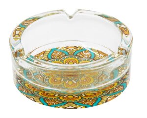 Glas-Aschenbecher rund, &oslash; 10cm "Mandala"
