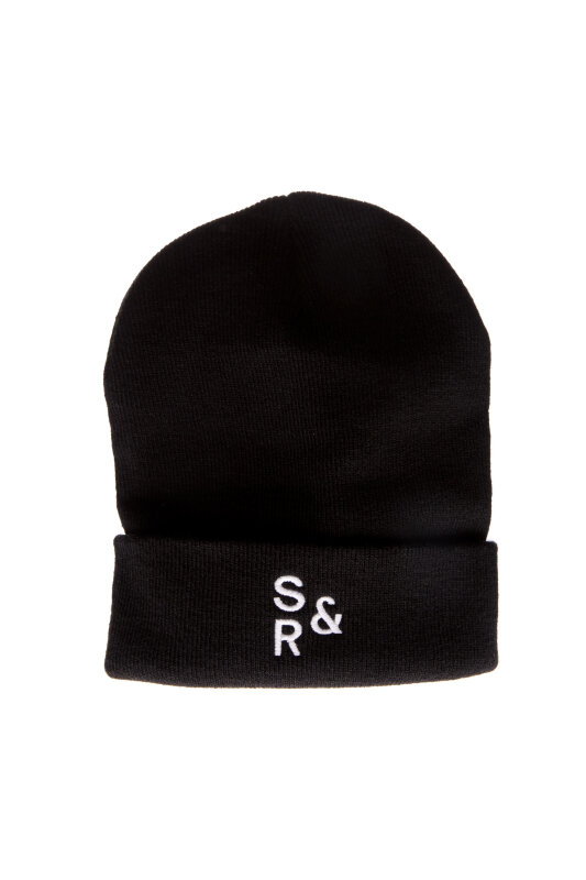Schall & Rauch Basic Beanie Turn Up Knit Logo gestickt